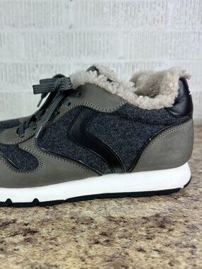 Voile Blanche Julia Genuine Shearling Suede Sneaker Womens EU 39 W 8.5Beige Shoe
